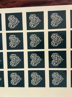 Black Heart Icon Sticker Sheet - Pack of Decorative Vinyl Labels